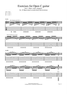 Exercises No.4 for Open C guitar: Exercises No.4 for Open C guitar by chenresi