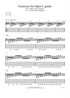 Exercises No.5 for Open C guitar: Exercises No.5 for Open C guitar by chenresi