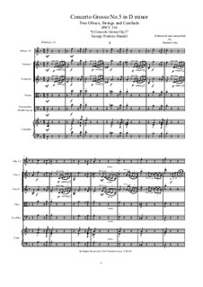 Six Concerti Grossi for Winds, Strings and Cembalo, Op.3: Concerto Grosso No.5 in D Minor, HWV 316 by Георг Фридрих Гендель