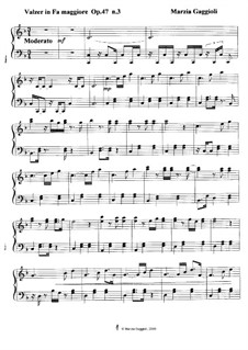 Valzers, Op.47: Valzer No.3 in Fa Maggiore by Marzia Gaggioli