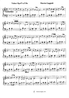 Valzers, Op.47: Valzer No.5 in Do Maggiore by Marzia Gaggioli