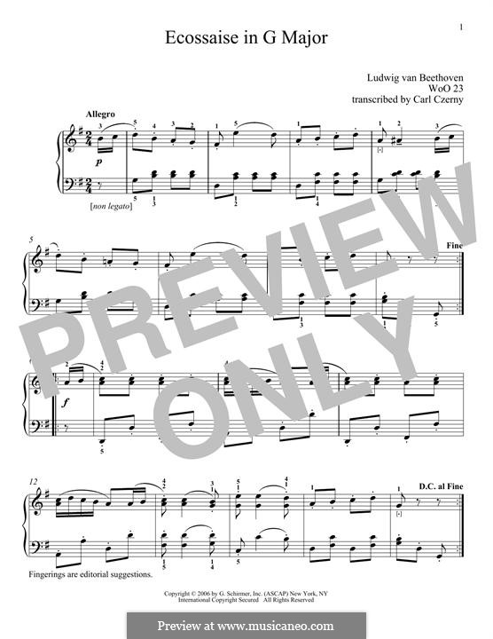 Экосез соль мажор, WoO 23: Для фортепиано by Людвиг ван Бетховен