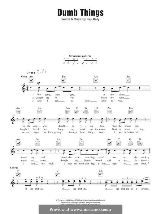 Dumb Things: Мелодия by Paul Kelly