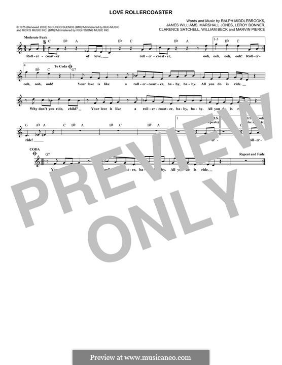 Love Rollercoaster (The Ohio Players): Мелодия by Clarence Satchell, James L. Williams, Leroy Bonner, Marshall Eugene Jones, Marvin R. Pierce, Ralph Middlebrooks, William Beck