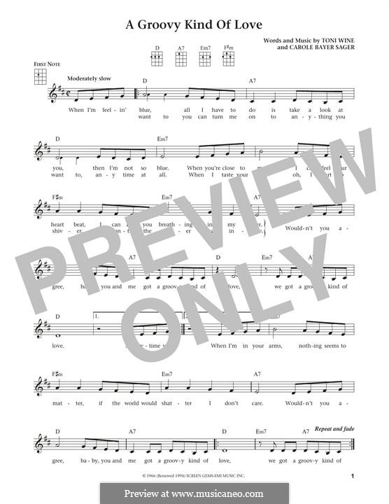 A Groovy Kind of Love (The Mindbenders): Для укулеле by Carole Bayer Sager, Toni Wine