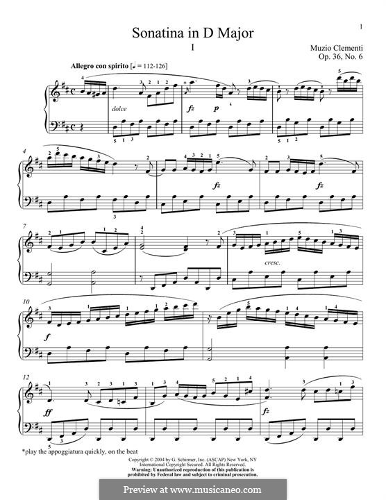 Сонатина No.6: Для фортепиано by Муцио Клементи