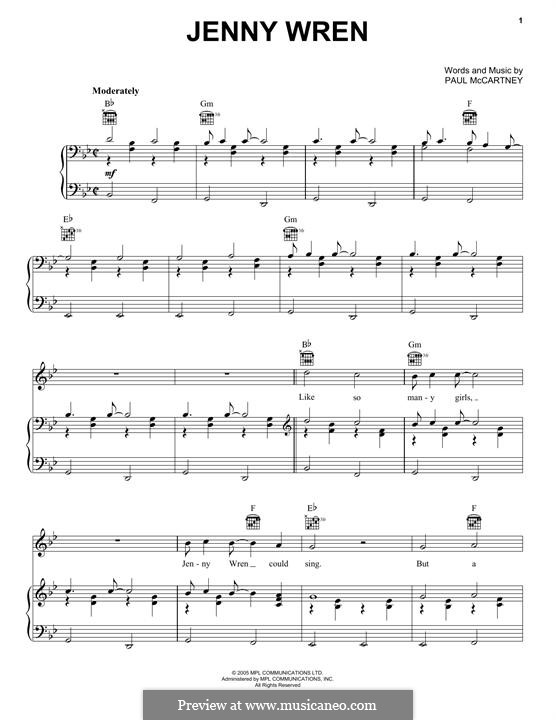 Jenny Wren: Для голоса и фортепиано (или гитары) by Paul McCartney