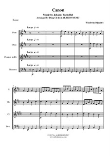 Quartet instrument version: For woodwind quartet by Иоганн Пахельбель