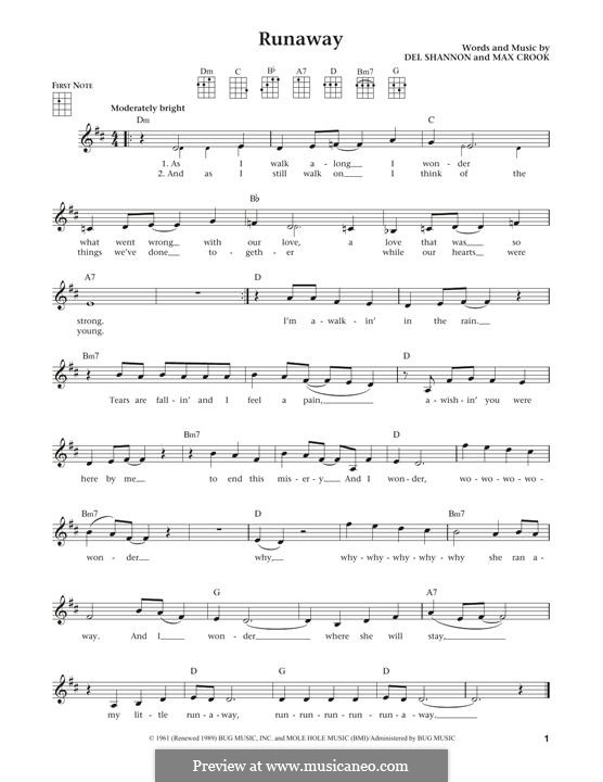 Runaway: Для укулеле by Del Shannon, Max Crook