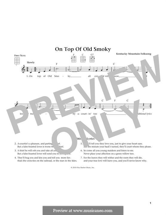 On Top of Old Smoky: Для укулеле by folklore
