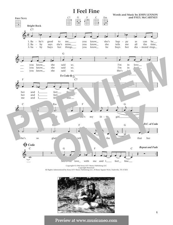 I Feel Fine (The Beatles): Для укулеле by John Lennon, Paul McCartney
