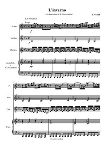 Концерт для скрипки с оркестром No.4 фа минор 'Зима', RV 297: Movement I, for flute, violin, guitar, piano o harpsichord by Антонио Вивальди