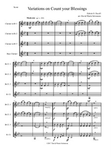 Count Your Blessings: Variations, for clarinet quartet by Edwin Othello Excell