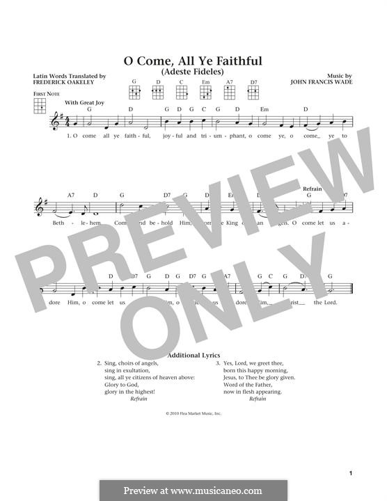 Instrumental version (Printable scores): Для укулеле by Джон Фрэнсис Уэйд