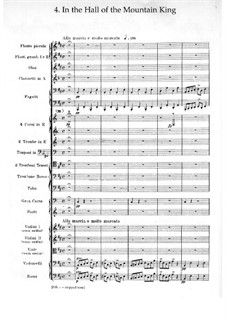Сюита No.1. В пещере горного короля, Op.46 No.4: Партитура by Эдвард Григ