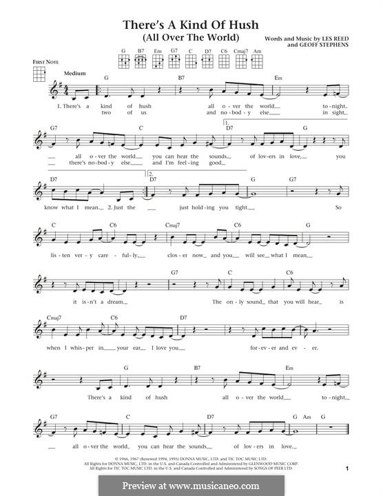There's a Kind of Hush (All Over the World): Для укулеле by Geoff Stephens, Les Reed