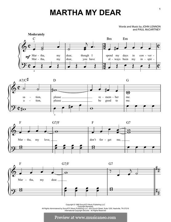 Martha My Dear (The Beatles): Для фортепиано by John Lennon, Paul McCartney