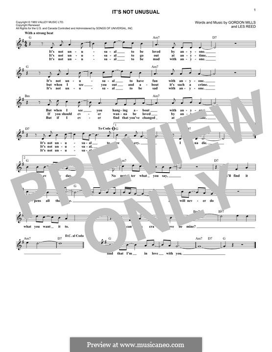 It's not Unusual (Tom Jones): Мелодия by Gordon Mills, Les Reed