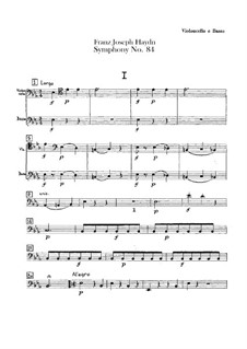 Симфония No.84 ми-бемоль мажор 'In nomine Domini', Hob.I/84: Партия виолончели и контрабаса by Йозеф Гайдн