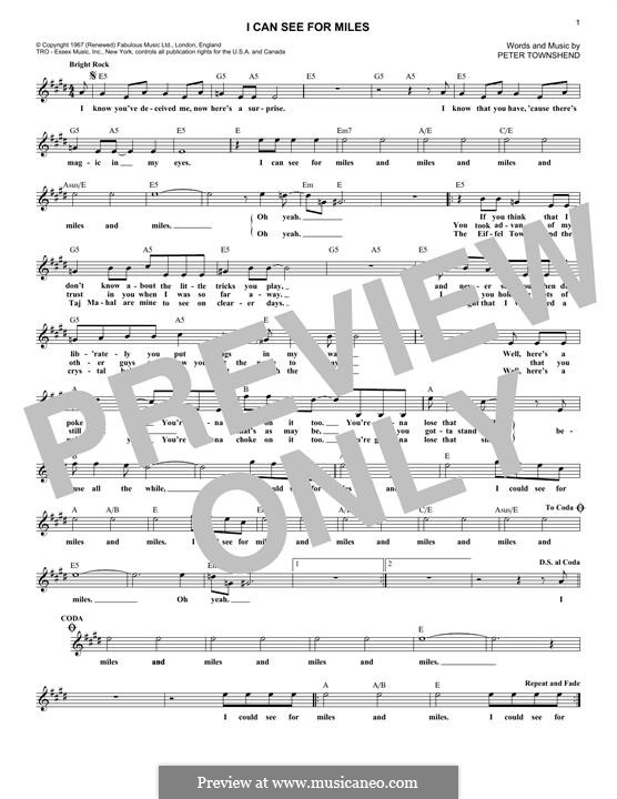 I Can See for Miles (The Who): Мелодия by Peter Townshend