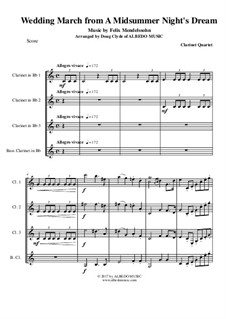 Свадебный марш: For clarinet quartet by Феликс Мендельсон-Бартольди