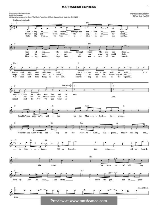 Marrakesh Express (Crosby, Stills & Nash): Мелодия by Graham Nash