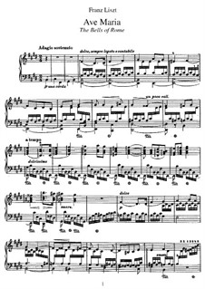 Аве Мария. Колокола Рима, S.182: Для фортепиано by Франц Лист