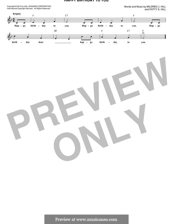 С днем рождения тебя: Мелодия by Милдред  Хилл