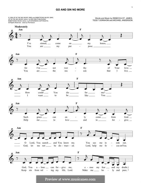 Go and Sin no More: Мелодия by Tedd Tjornhom, Michael Anderson