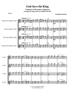Боже, храни Короля: For saxophone quartet by folklore