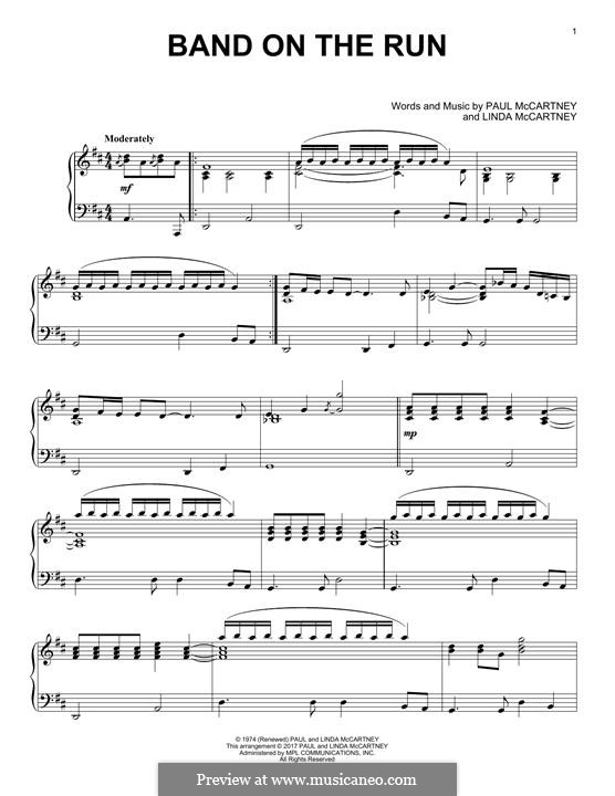 Band on the Run (Wings): Для фортепиано by Linda McCartney, Paul McCartney