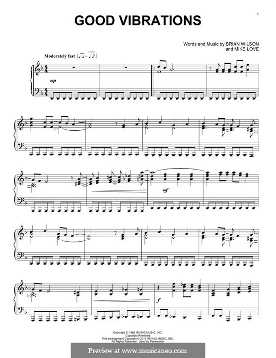 Good Vibrations (The Beach Boys): Для фортепиано by Brian Wilson, Mike Love