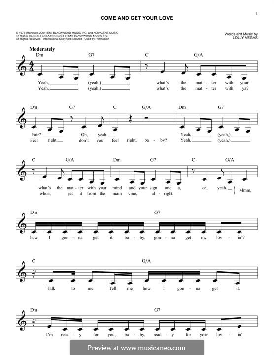 Come and Get Your Love: Мелодия by Lolly Vegas