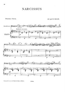 Water Scenes, Op.13: No.4 Нарцисс, для виолончели и фортепиано by Ethelbert Woodbridge Nevin