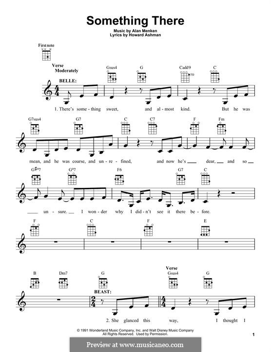 Something There (from Beauty and the Beast): Для укулеле by Alan Menken