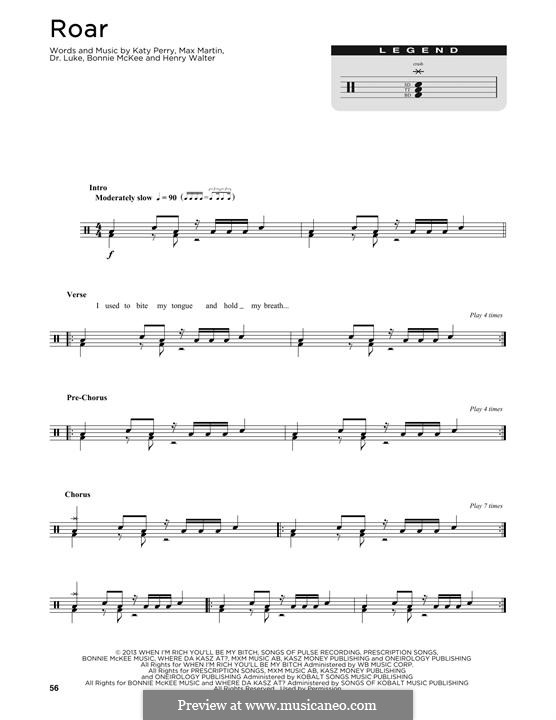 Instrumental version: Drum set by Bonnie McKee, Katy Perry, Lukas Gottwald, Max Martin, Henry Russell Walter