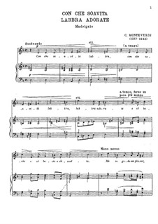 Con che soavita, labra: Для голоса и фортепиано by Клаудио Монтеверди