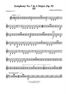 Часть III: Труба in C 2 (транспонированная партия) by Людвиг ван Бетховен