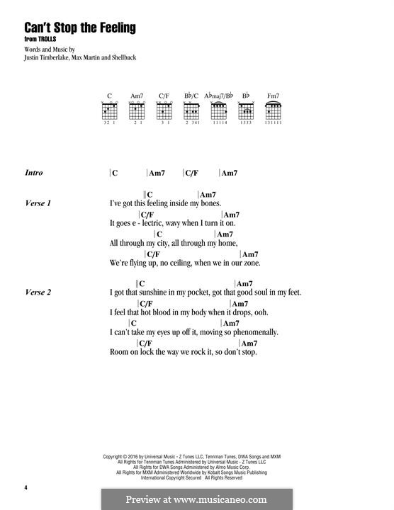 Piano-vocal version: Мелодия by Shellback, Justin Timberlake, Max Martin