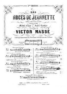 Les noces de Jeannette (Jeannette's Wedding): No.8, Air du Rossignol. Arrangement for voice and piano by Виктор Массе