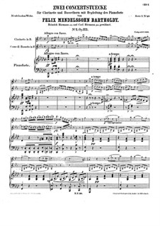 Концертная пьеса для кларнета, бассетгорна и фортепиано No.1, Op.113: Партитура by Феликс Мендельсон-Бартольди