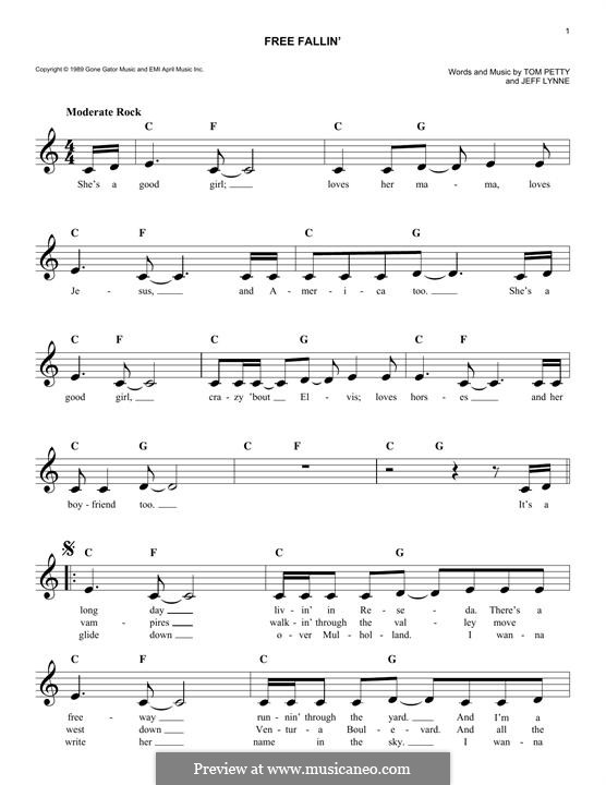 Free Fallin': Мелодия by Jeff Lynne