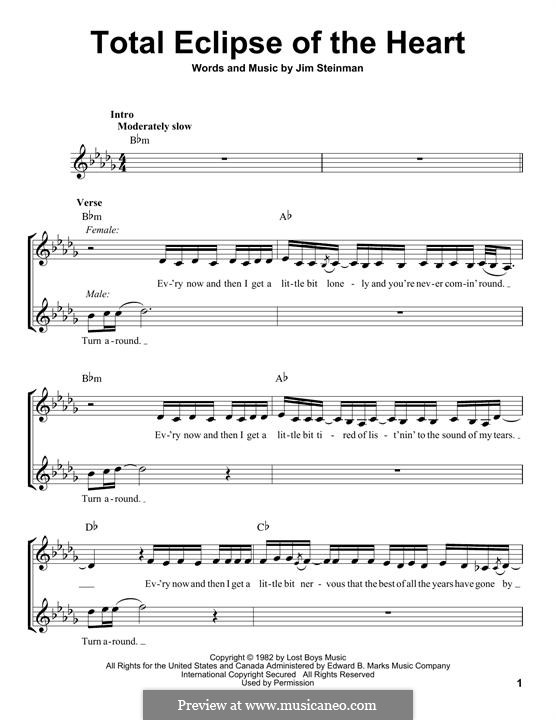 Total Eclipse of the Heart (Bonnie Tyler): Текст, аккорды by Jim Steinman
