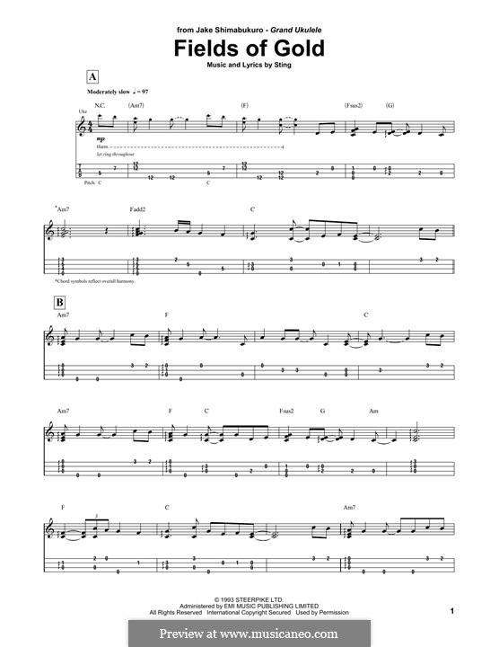 Fields of Gold: Для укулеле by Sting