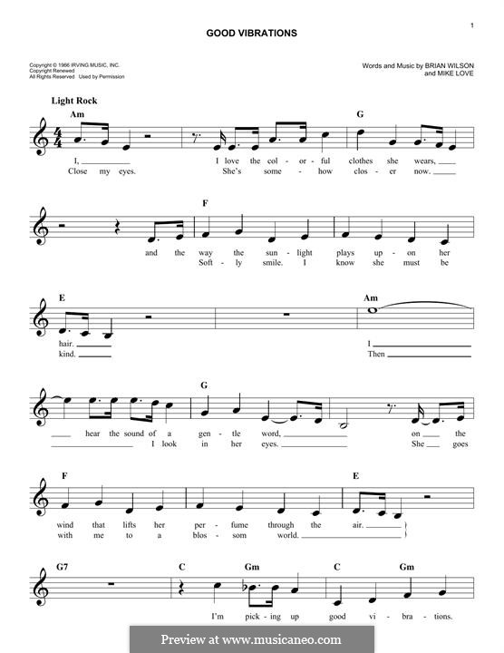 Good Vibrations (The Beach Boys): Мелодия by Brian Wilson, Mike Love