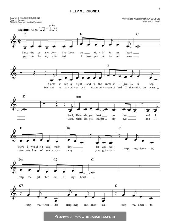 Help Me Rhonda (The Beach Boys): Мелодия by Brian Wilson, Mike Love