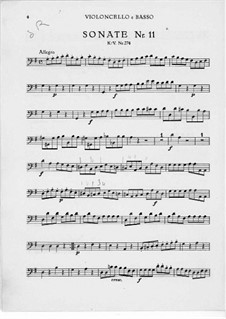 Церковная соната для двух скрипок, органа и бассо континуо No.13 соль мажор, K.274 (271d): Партия бассо континуо by Вольфганг Амадей Моцарт