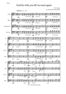 God Be with You Till We Meet Again: For wind quartet by William Gould Tomer