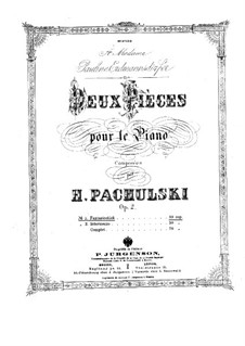 Две пьесы для фортепиано, Op.2: Весь сборник by Генрих Пахульский