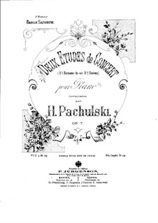 Два концертных этюда, Op.7: Для фортепиано by Генрих Пахульский